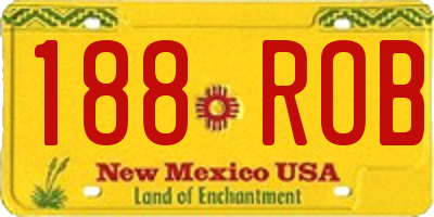 NM license plate 188ROB
