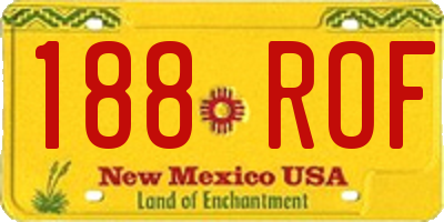 NM license plate 188ROF