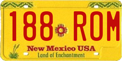 NM license plate 188ROM