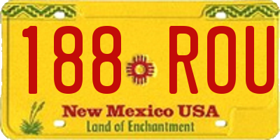 NM license plate 188ROU