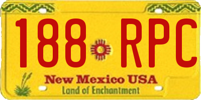 NM license plate 188RPC