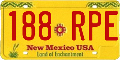 NM license plate 188RPE