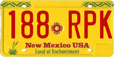 NM license plate 188RPK