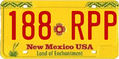 NM license plate 188RPP