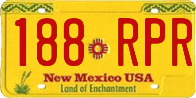 NM license plate 188RPR
