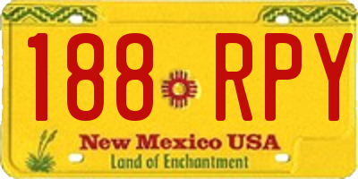 NM license plate 188RPY