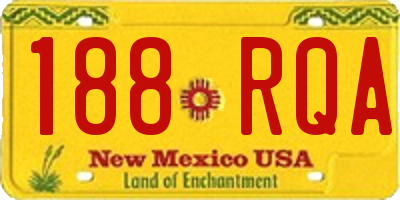 NM license plate 188RQA