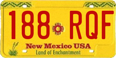 NM license plate 188RQF
