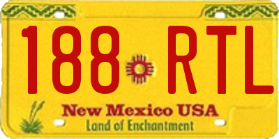 NM license plate 188RTL