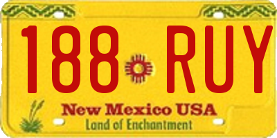 NM license plate 188RUY