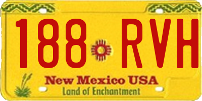 NM license plate 188RVH