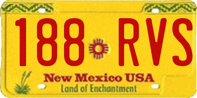 NM license plate 188RVS