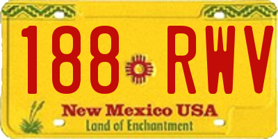 NM license plate 188RWV