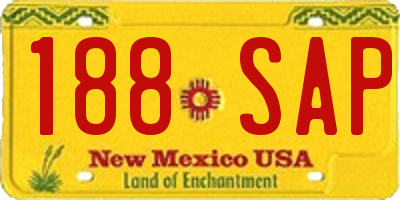 NM license plate 188SAP