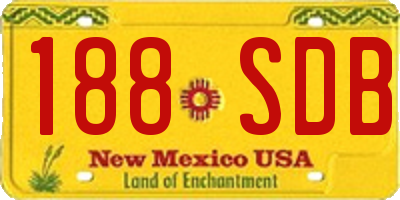 NM license plate 188SDB