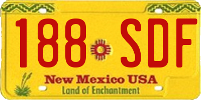 NM license plate 188SDF
