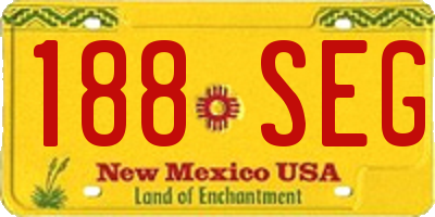 NM license plate 188SEG