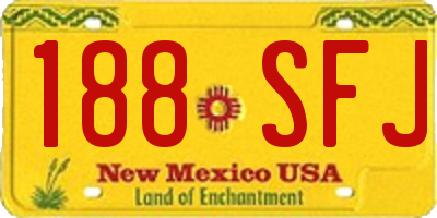 NM license plate 188SFJ