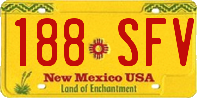 NM license plate 188SFV