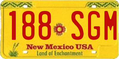 NM license plate 188SGM