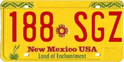 NM license plate 188SGZ