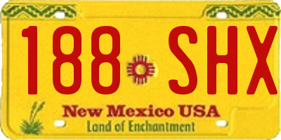 NM license plate 188SHX