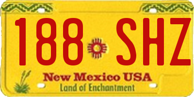 NM license plate 188SHZ