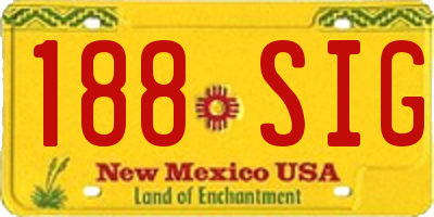NM license plate 188SIG