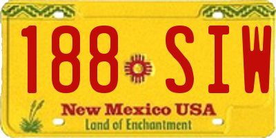 NM license plate 188SIW
