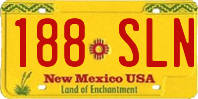 NM license plate 188SLN