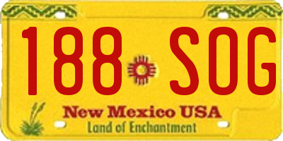 NM license plate 188SOG