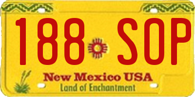 NM license plate 188SOP