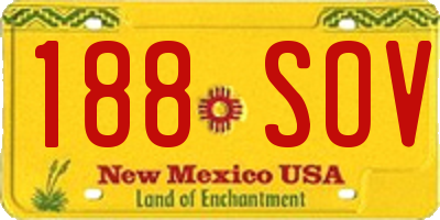 NM license plate 188SOV