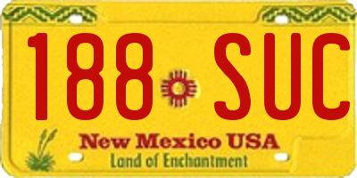 NM license plate 188SUC