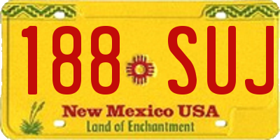 NM license plate 188SUJ