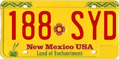 NM license plate 188SYD