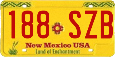 NM license plate 188SZB