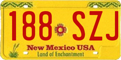 NM license plate 188SZJ