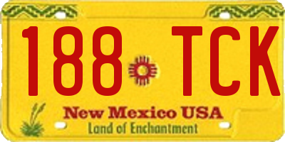 NM license plate 188TCK