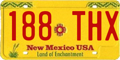 NM license plate 188THX