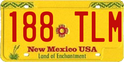 NM license plate 188TLM