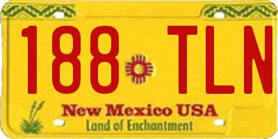 NM license plate 188TLN