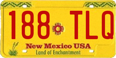 NM license plate 188TLQ