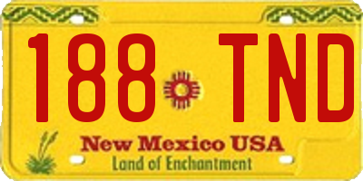 NM license plate 188TND