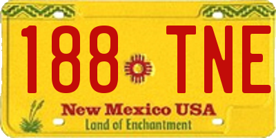 NM license plate 188TNE
