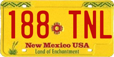 NM license plate 188TNL