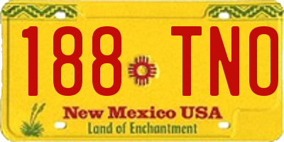 NM license plate 188TNO