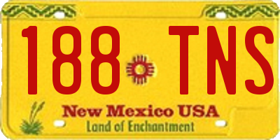NM license plate 188TNS