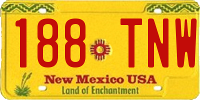 NM license plate 188TNW