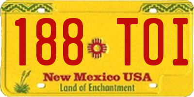 NM license plate 188TOI